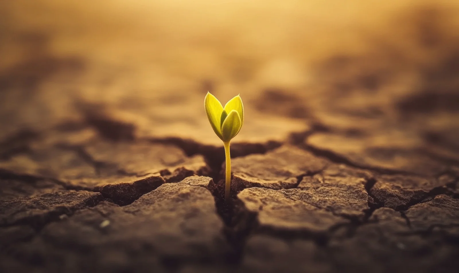 Eine Pflanze keimt aus dem Boden, wie deine wachsende Resilienz